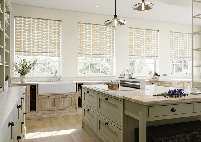 Orla Kiely Two Colour Stem, Warm Grey - Twist&Fit Roman Blind - Image 7